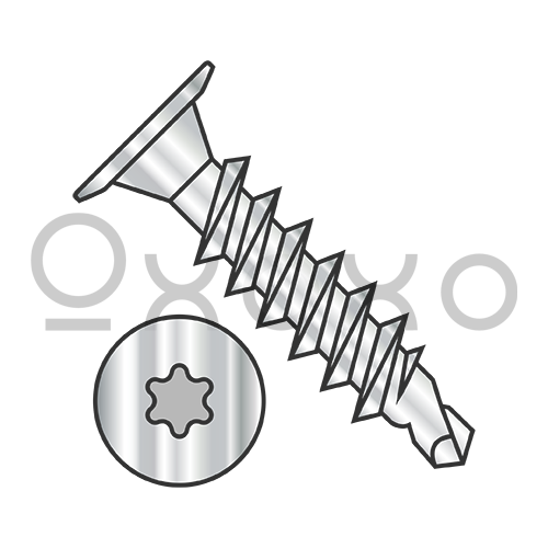 10-16X3/4  6 Lobe Wafer Head Full Thread Self Drilling Screw 18 8 Stainless Steel