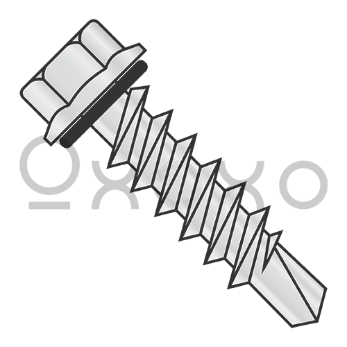10-16X3/4  Hex Flange Self Drill with Rubber Washer Full Thrd ZincBake 1000hours Salt Spray