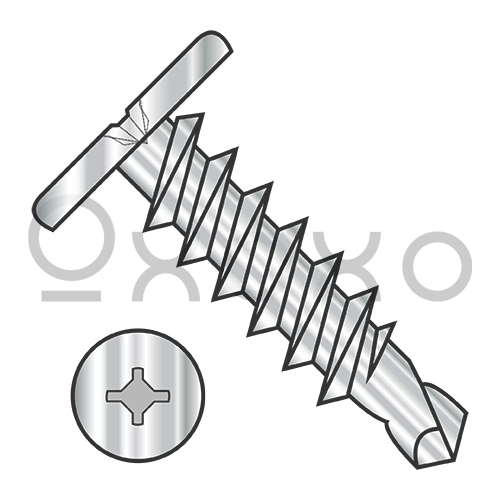 10-16X5/8  Square Phillips Drive Pancake Head Self Drill Screw Full Thd 18 8Stainless Steel