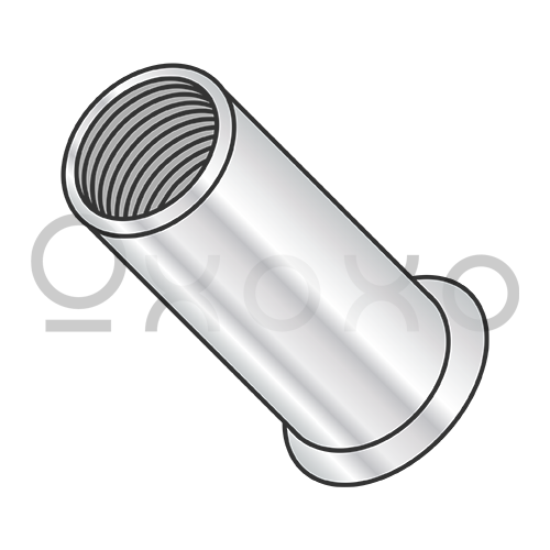6-32-.080  Small Head Threaded Insert Rivet Nut Aluminum Cleaned and Polished NON-RIBBED