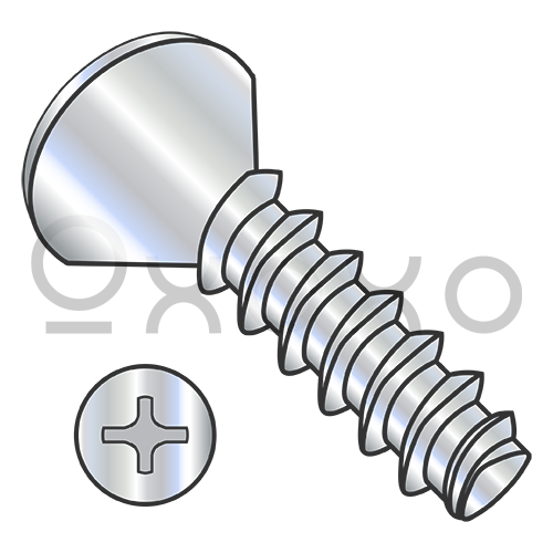 4-20X1/2  Phillips Oval Plastite Alternative 48-2 Fully Threaded Zinc Bake And Wax