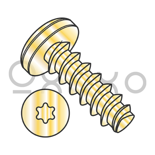 4-20X5/8  6 Lobe Pan Plastite Alternative 48-2 Fully Threaded ZincYellow Bake And Wax