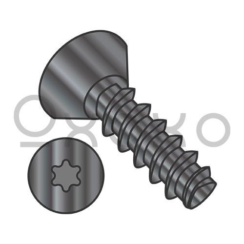 4-20X1/4  6 Lobe Flat Undercut Plastite Alternative 48-2 Fully Threaded Black Oxide & Wax
