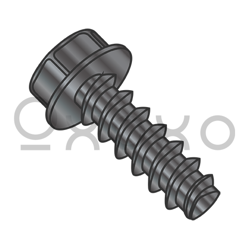 8-16X3/8  Unslot Ind Hex Washer Plastite Alternative 48-2 Fully Threaded Black Oxide & Wax