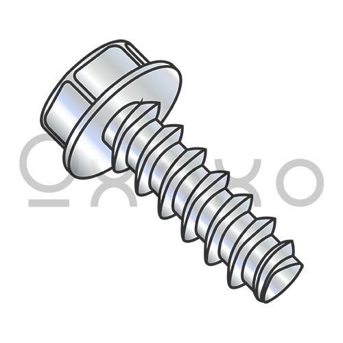 4-20X1/4  Unslotted Indent Hexwasher Plastite Alternative 48-2 Full Thread Zinc Bake & Wax