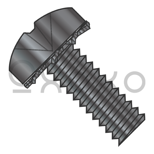 M4X12  ISO 7045 Metric Phillips Pan External Washer Sems M/S Fully Threaded Black Oxide