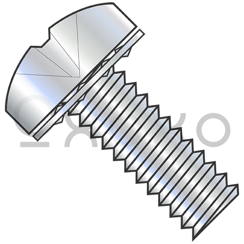 M6-1.0X6  ISO 7045 Metric Phillips Pan Internal Washer Sems M/S Fully Threaded Zinc/Bake