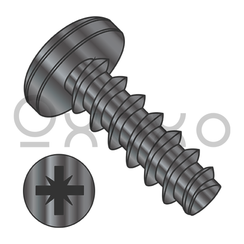 M2.2-1.0X12  Metric Pozi Pan Plastite/Fix Alternative 45 Degree Full Thread Black Ox & Wax