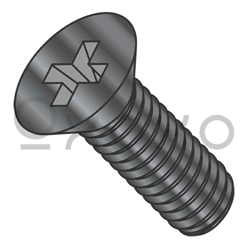 M2.5-0.45X4  Din 965 Metric Phil Flat Machine Screw Full Thrd 18 8 Stainless Steel Black Ox