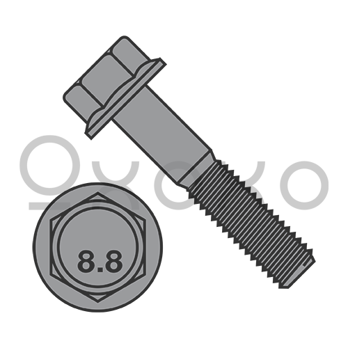 M10-1.5X16  DIN 6921 Class 8 Point 8 Metric Flange Bolt Screw Non Serrated Plain