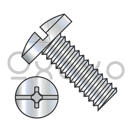 10-32X3/8  Combination Slot/Phil Binding Undercut Machine Screw Full Threaded Zinc