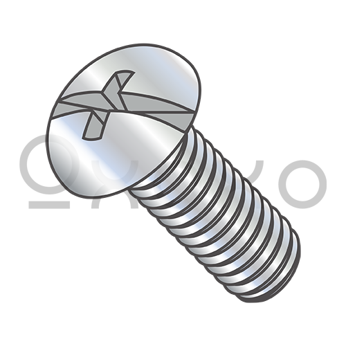 2-56X1/4  Combination (Phil/Slot) Round Head Fully Threaded Machine Screw Zinc
