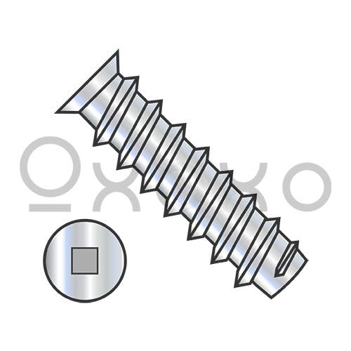 M6.3X10  Metric Square Flat 7.0-7.3HD OD European Drawer Slide Screw Full Thread Zinc