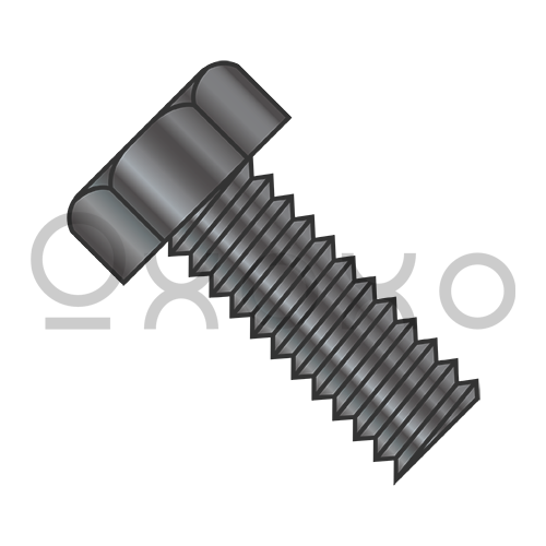 8-32X1/4  Unslotted Indented Hex Head Machine Screw Fully Threaded Black Oxide