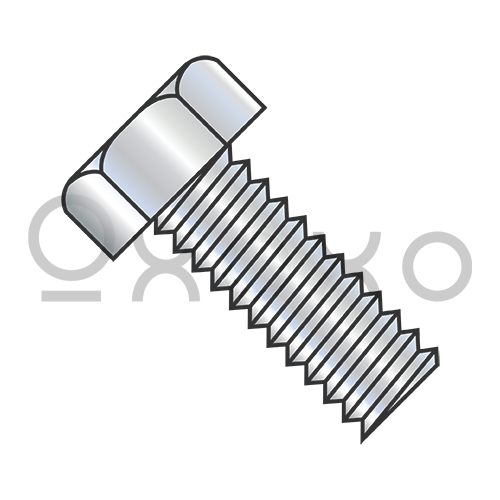 2-56X1/4  Unslotted Indented Hex Head Machine Screw Fully Threaded Zinc