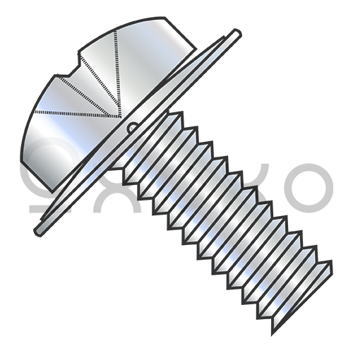 M3-0.5X10  ISO7045 Metric Phil Pan Conical Square Washer Sems Full Thread Zinc and Bake