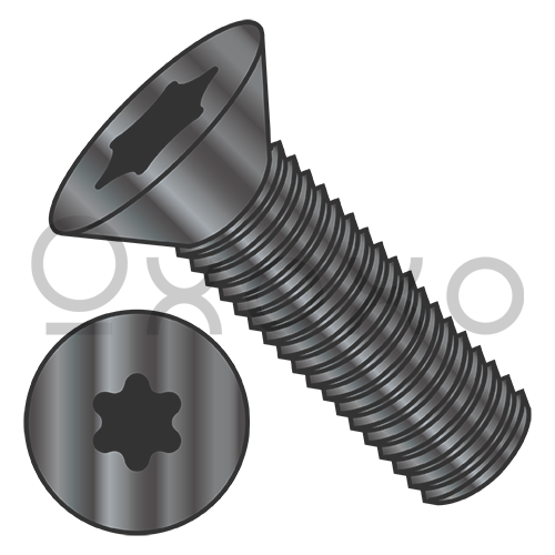 M2.5-0.45X10  ISO14581 Metric 6 Lobe Flat M/S Full Thd Class8.8 Heat Treat Black Oxide & Oil