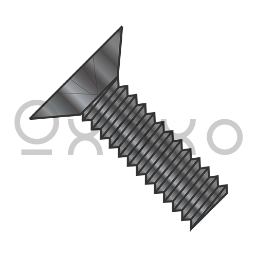0-80X1/8  Phillips Flat 100 Degree Machine Screw Fully Threaded 18 8 Stainless Steel Black