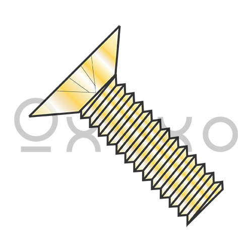 4-40X3/16  Phillips Flat 100 Degree Machine Screw Fully Threaded Zinc Yellow