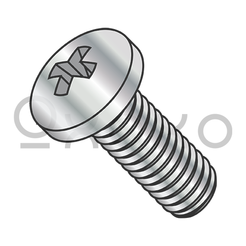 8-32X3/8  Phillips Pan Machine Screw Fully Threaded Nickel
