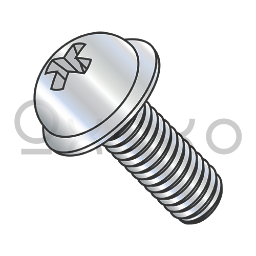 8-32X1/2  Phillips Round Washer Head Machine Screw Fully Threaded Zinc