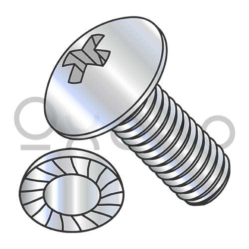 1/4-20X1/2  Phillips Truss Serrated Full Contour  Machine Screw Fully Threaded Zinc