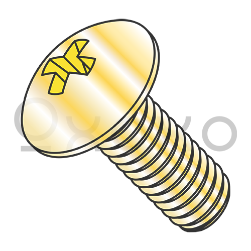 1/4-20X1/2  Phillips Truss Machine Screw Fully Threaded Zinc Yellow