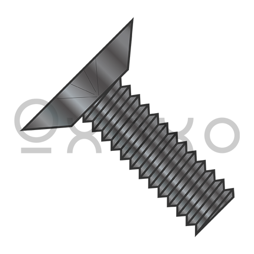 0-80X3/32  Phillips Flat Undercut Machine Screw Fuly Threaded 18 8 Stainless Steel Black Ox