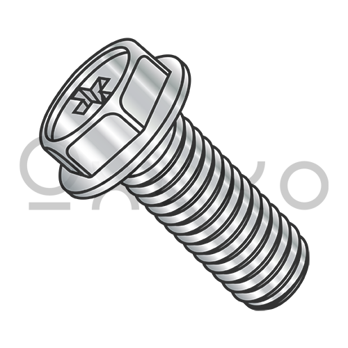 6-32X1/4  Phillips Indented Hex Washer Machine Screw Fully Threaded 18 8 Stainless Steel