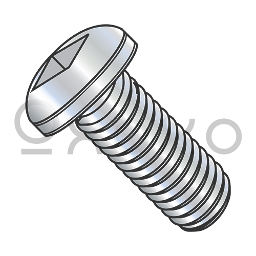 6-32X3/8  Square Pan Machine Screw Fully Threaded Zinc