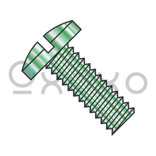 8-32X1/4  Slotted Binding Undercut Grounding Machine Screw Fully Threaded Zinc Green