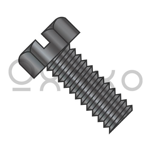 8-32X1/2  Slotted Indented Hex Head Machine Screw Fully Threaded Black Oxide