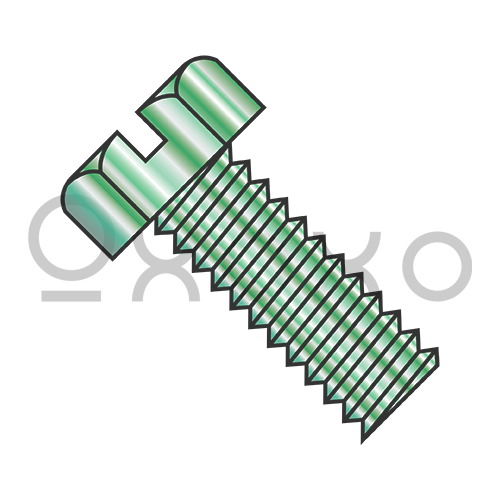 8-32X1/4  Slotted Indented Hex Head Machine Screw Fully Threaded Zinc Green