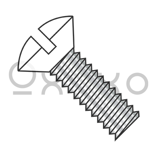 6-32X3/8  Slotted Oval Machine Screw Fully Threaded Zinc with White Painted Heads