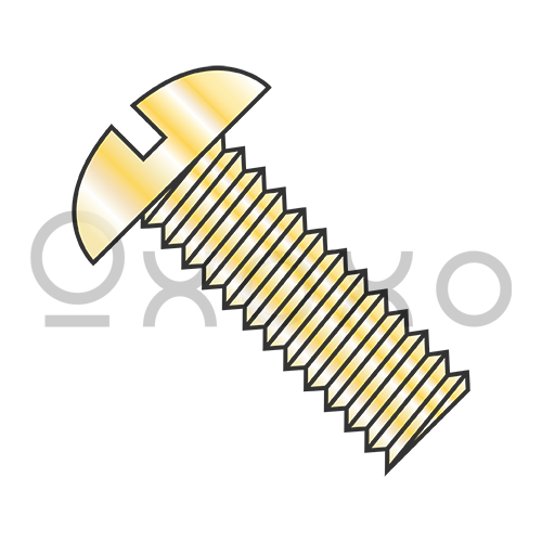 4-40X1/2  Slotted Round Machine Screw Fully Threaded Zinc Yellow