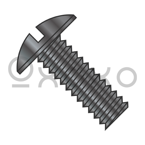 1/4-20X1/2  Slotted Truss Machine Screw Fully Threaded Black Oxide