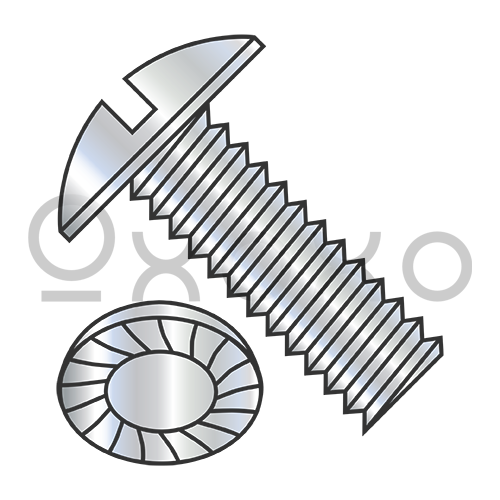 1/4-20X1/2  Slotted Truss Serrated Machine Screw Fully Threaded Zinc