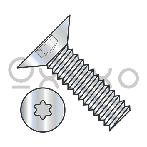 4-40X3/16  6 Lobe Flat 100 Degree Machine Screw Fully Threaded Zinc