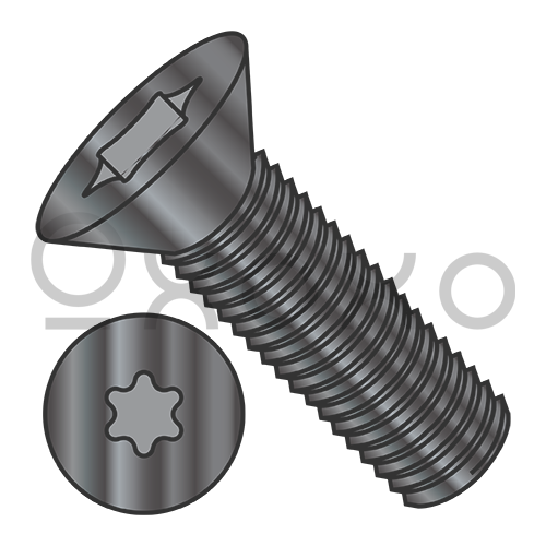 4-40X1/4  6 Lobe Flat Machine Screw Fully Threaded Black Oxide