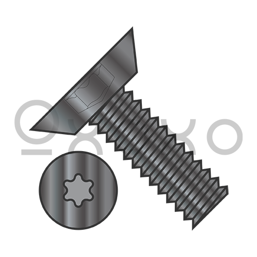 8-32X1/4  6 Lobe Flat Undercut Machine Screw Fully Threaded Black Oxide and oil