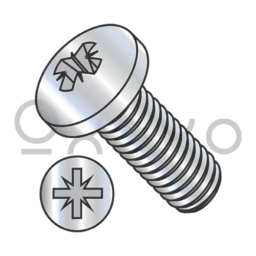 2-56X3/16  Pozi Drive Alternative Type 1A Recess Pan Mach Scr Fully Thrd Zinc
