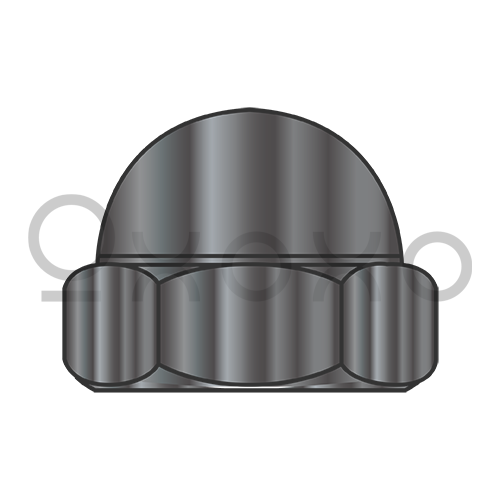 6-32  Two Piece Low Crown Cap Nut Black Zinc
