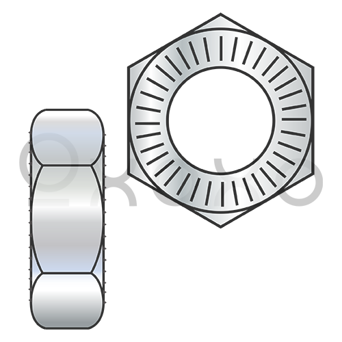 8-32X11/32X1/8  Double Serrated  Hex Lock Nuts Case Hardened Zinc And Bake