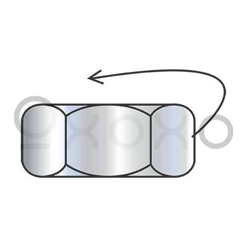 1/4-20  Left Hand Threaded Hex Nut Zinc