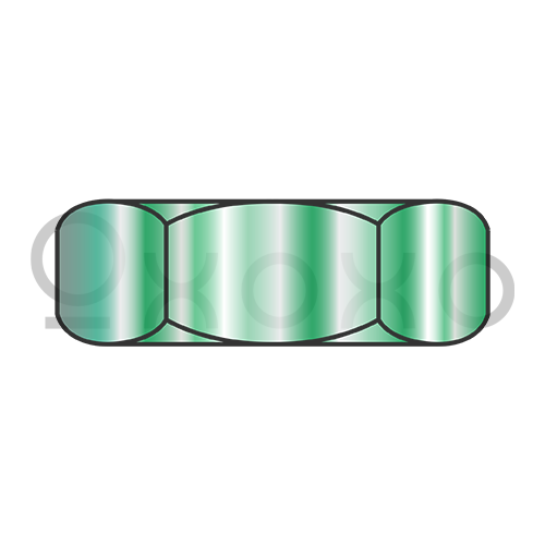 8-32X5/16X7/64  Small Pattern Hex Machine Screw Nut Zinc and Green