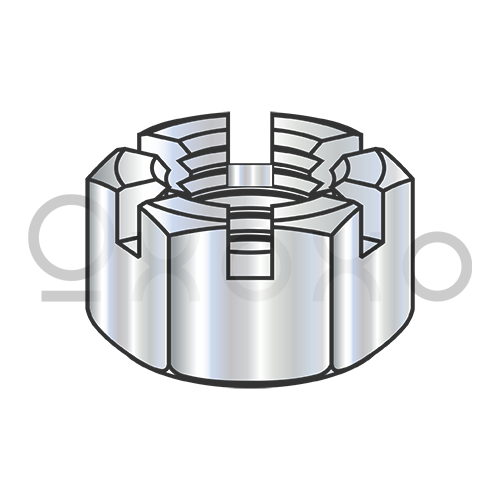 1-8  Slotted Hex Nut Zinc