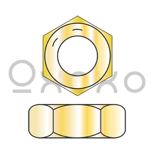 1-8  Hex Jam Nut Grade 8 Zinc Yellow