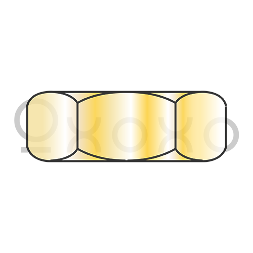 1/4-20  Hex Jam Nut Zinc Yellow
