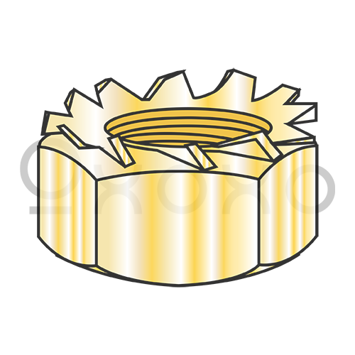 8-32X5/16  K Lock Nut Small Pattern Zinc Yellow and Bake
