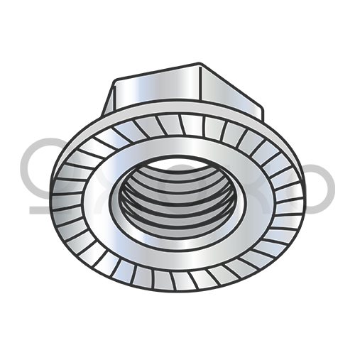 1/4-20  Serrated Large Flange Hex Lock Nuts Case Hardened HR15N 78/90 Zinc And Bake